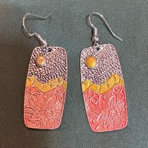 Colorful Floral Dangle Earrings